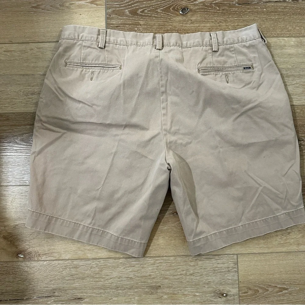 Polo Ralph Lauren Men’s Cotton Khaki Flat Front Chino Shorts Sz 42 GUC